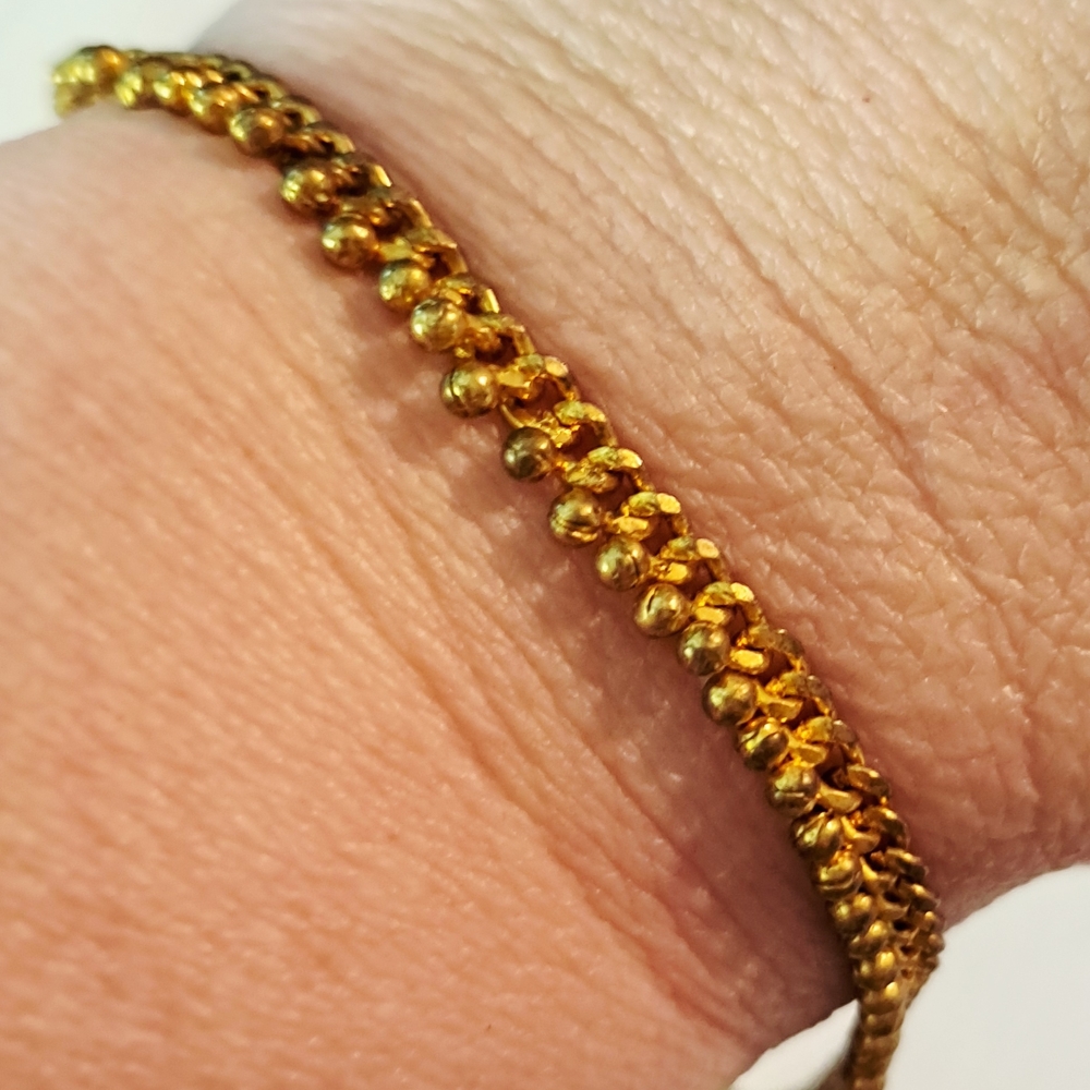 Gold Rope Texture Anklet - Picture 2 of 3